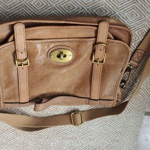 Fossil real leather messenger bag